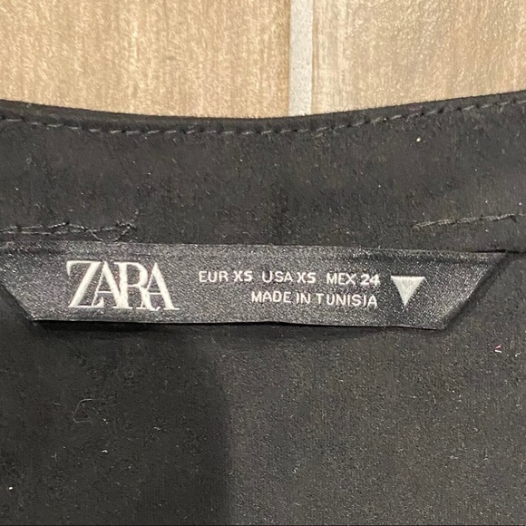 Zara black faux suede v neck wrap romper - Picture 5 of 8